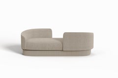 Modern Gentle Vís a Vís in Cream Fabric and Bronze Metal