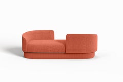 Modern Gentle Vís a Vís in Salmon Fabric and Bronze Metal