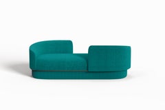 Modern Gentle Vís a Vís in Teal Fabric and Bronze Metal