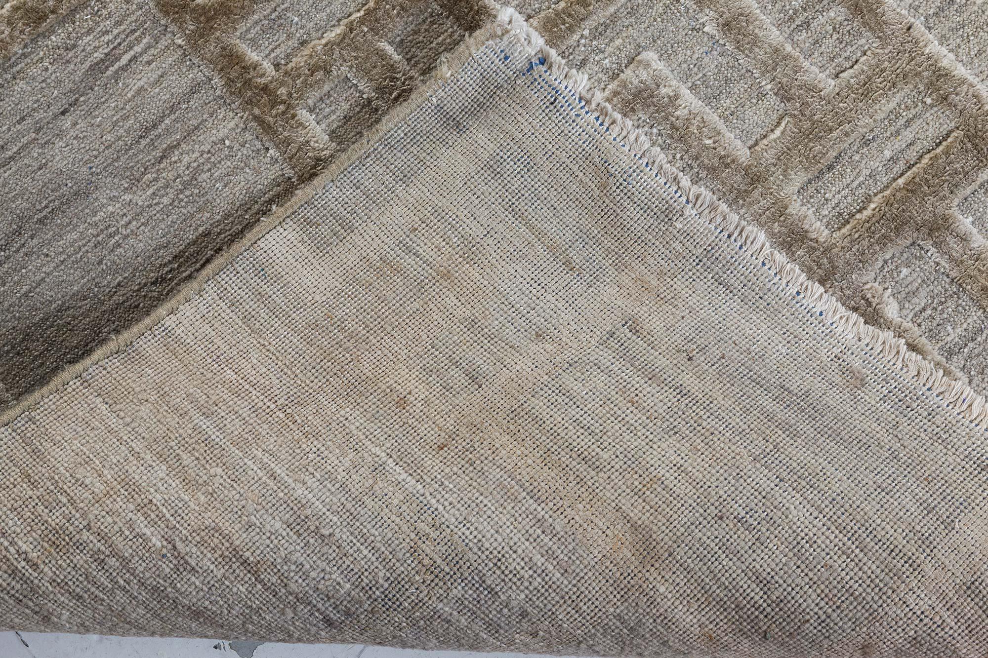 Moderner Geo Henley-Teppich aus Seide und Wolle von Doris Leslie Blau im Angebot 3