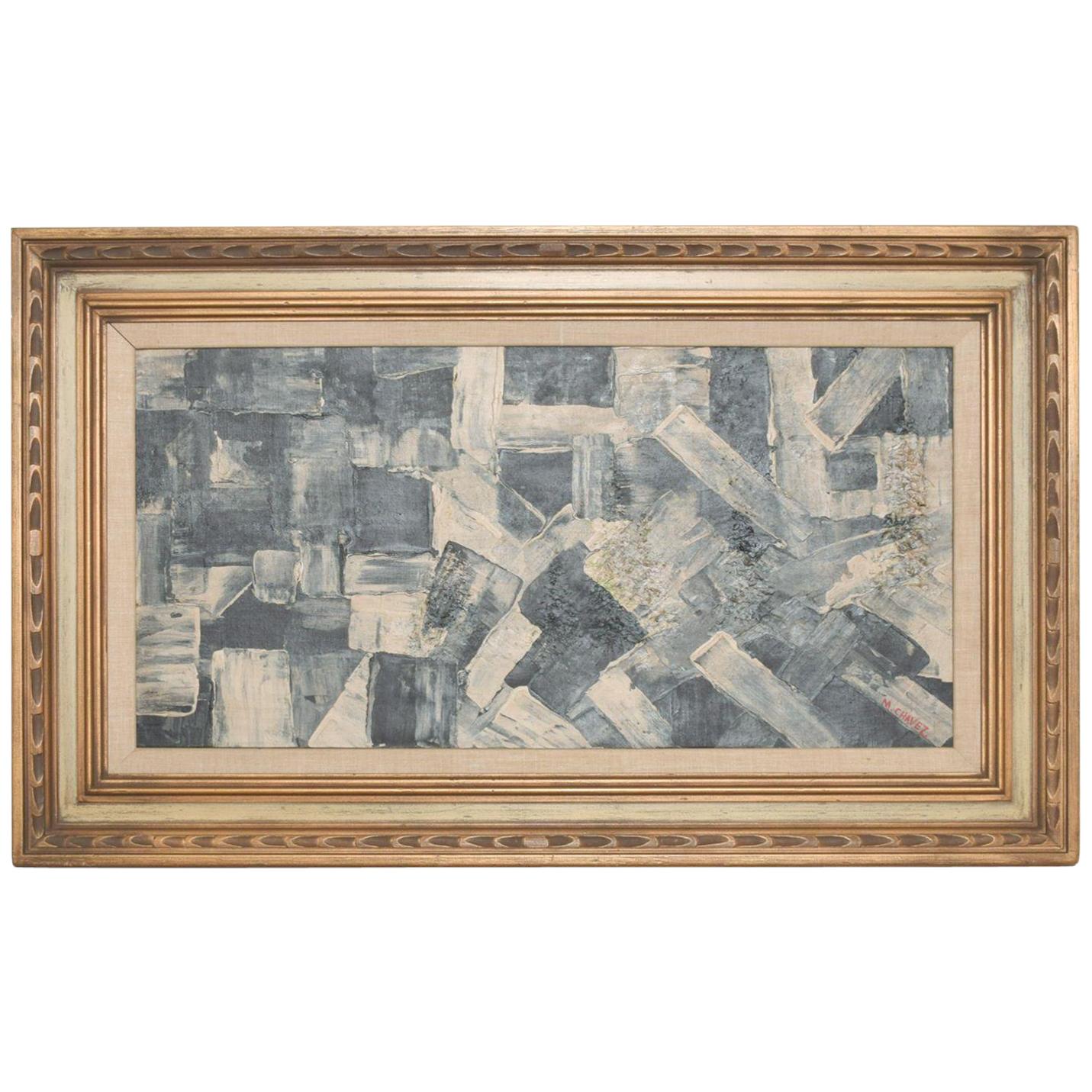 Modern Geometric Abstract Art on Canvas Board by M. Chavez
