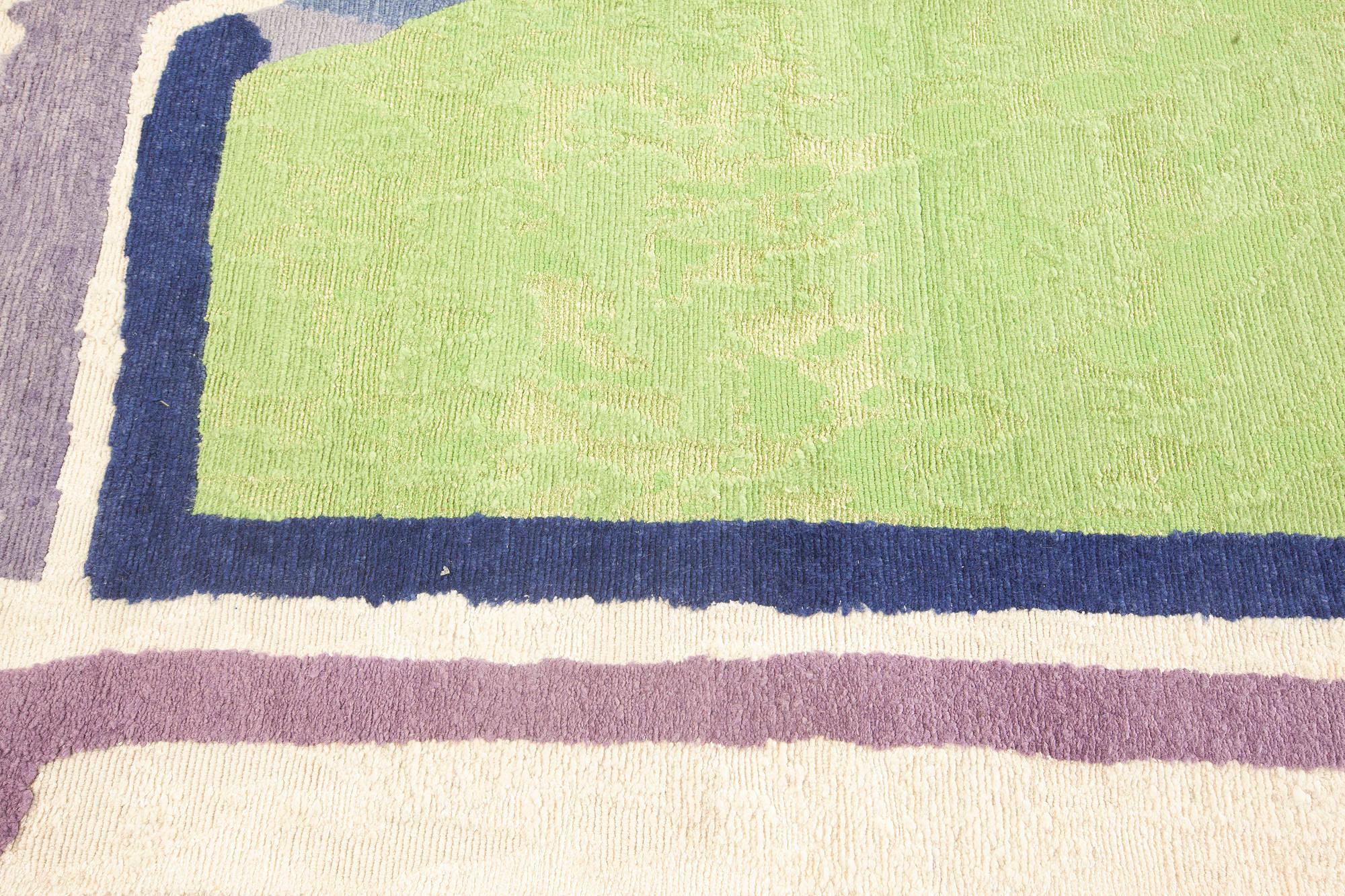 Modern Geometric Art Deco Hand-Knotted Rug by Doris Leslie Blau
Size: 13'0