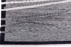 Modern Geometric Art Deco Wool & Silk Rug in Blue and Gray by Doris Leslie Blau