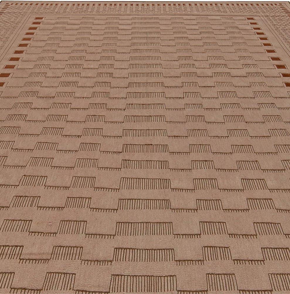 Modern Geometric Aubusson style beige wool rug by Doris Leslie Blau
Size: 6'0