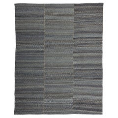 Modern Geometric Chevron Kilim Area Rug, Coastal Allure Meets Simplistic Hygge