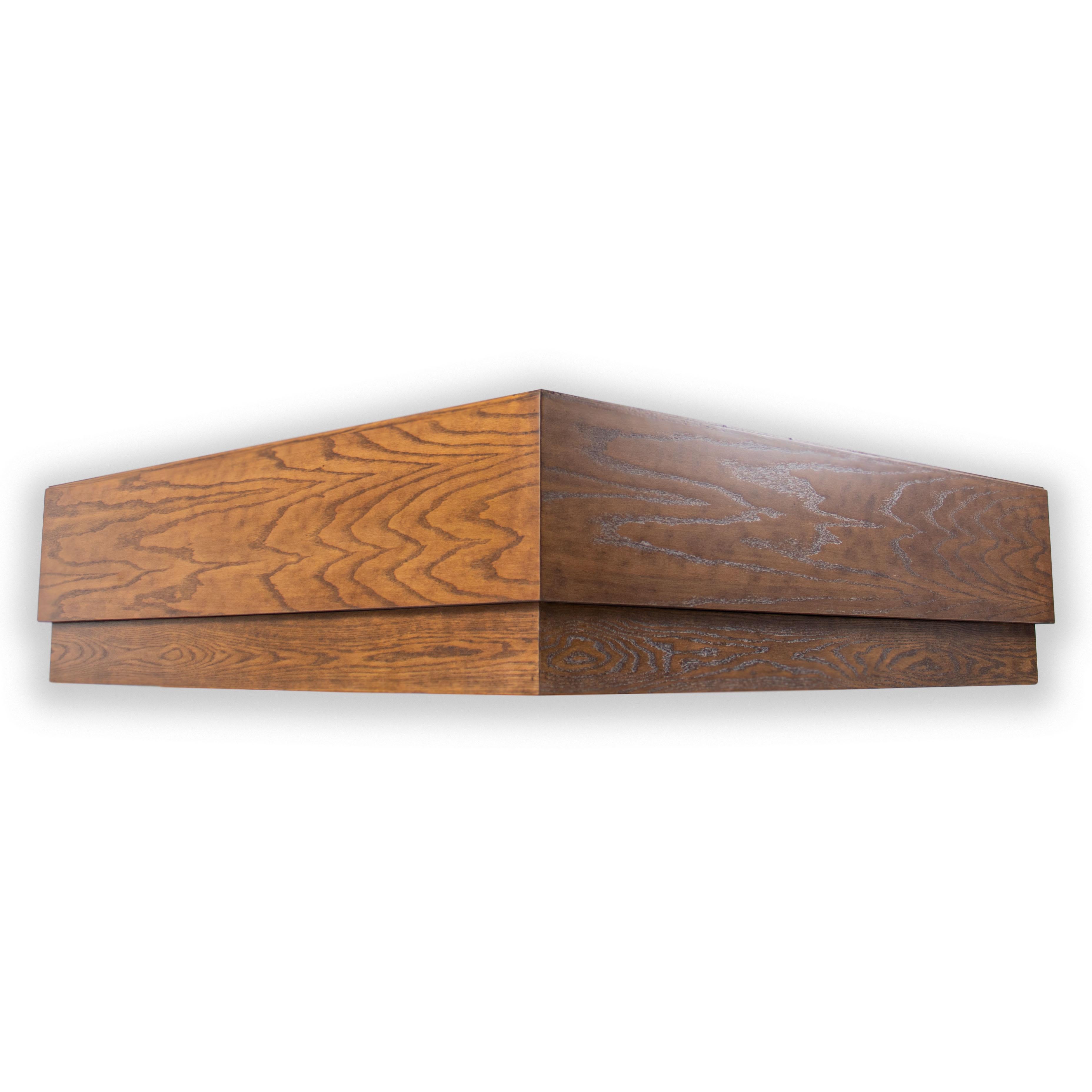 Moderner geometrischer Couchtisch (Holz) im Angebot