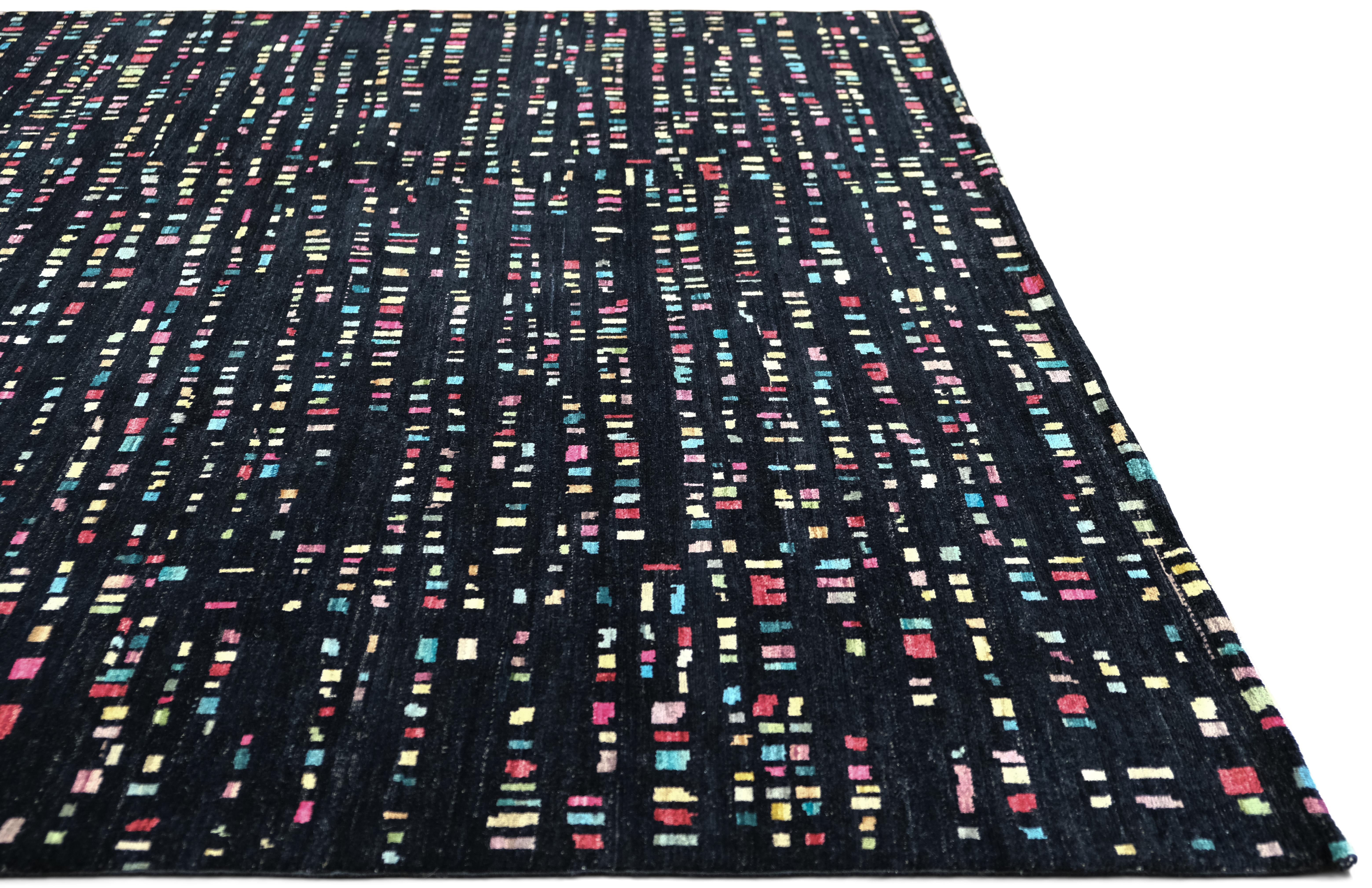 Moderner geometrischer farbenfroher Wollteppich 8'9''x12' (Pakistanisch) im Angebot