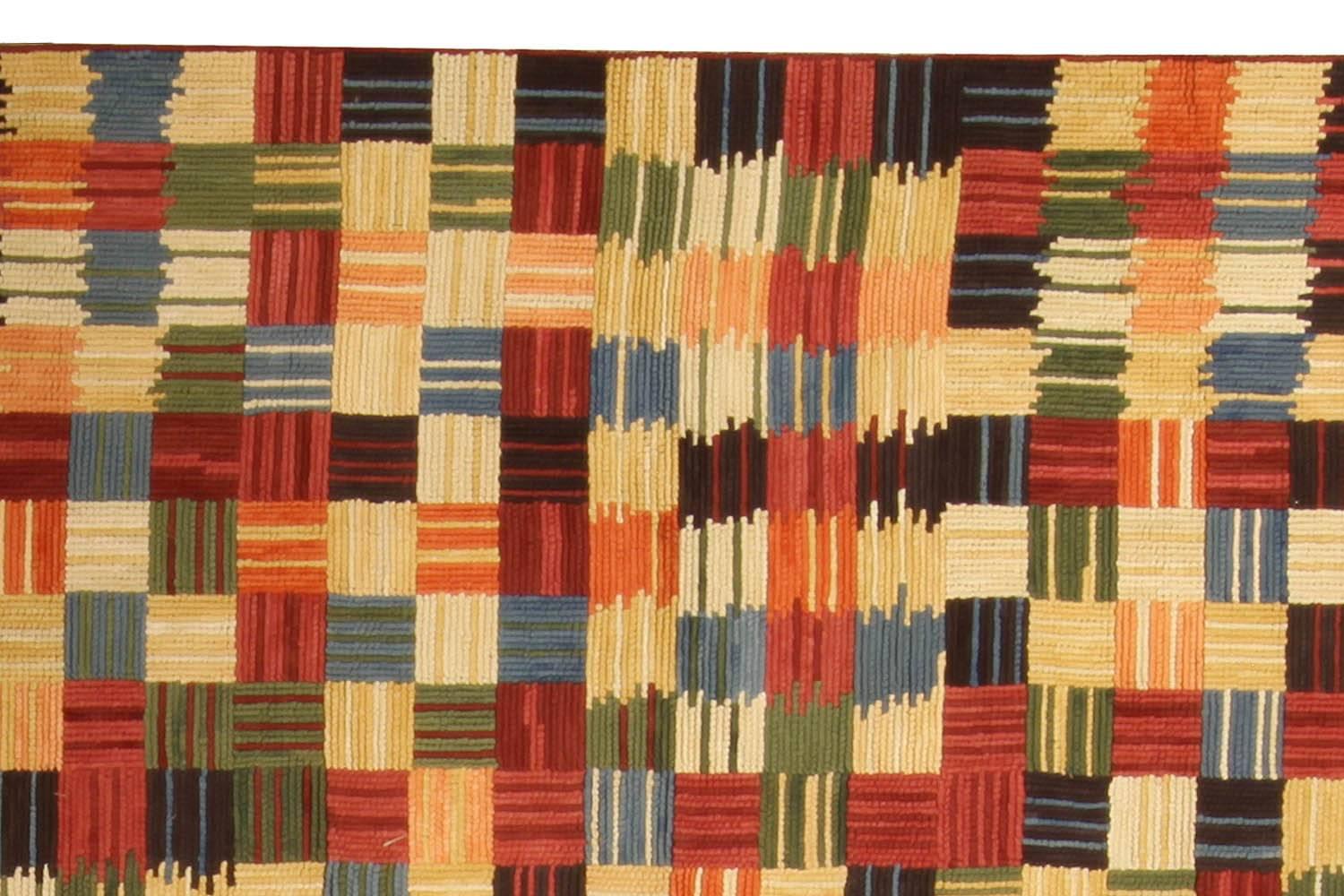 Modern Geometric Design Handmade Cotton Rug by Doris Leslie Blau Tejido a mano en venta