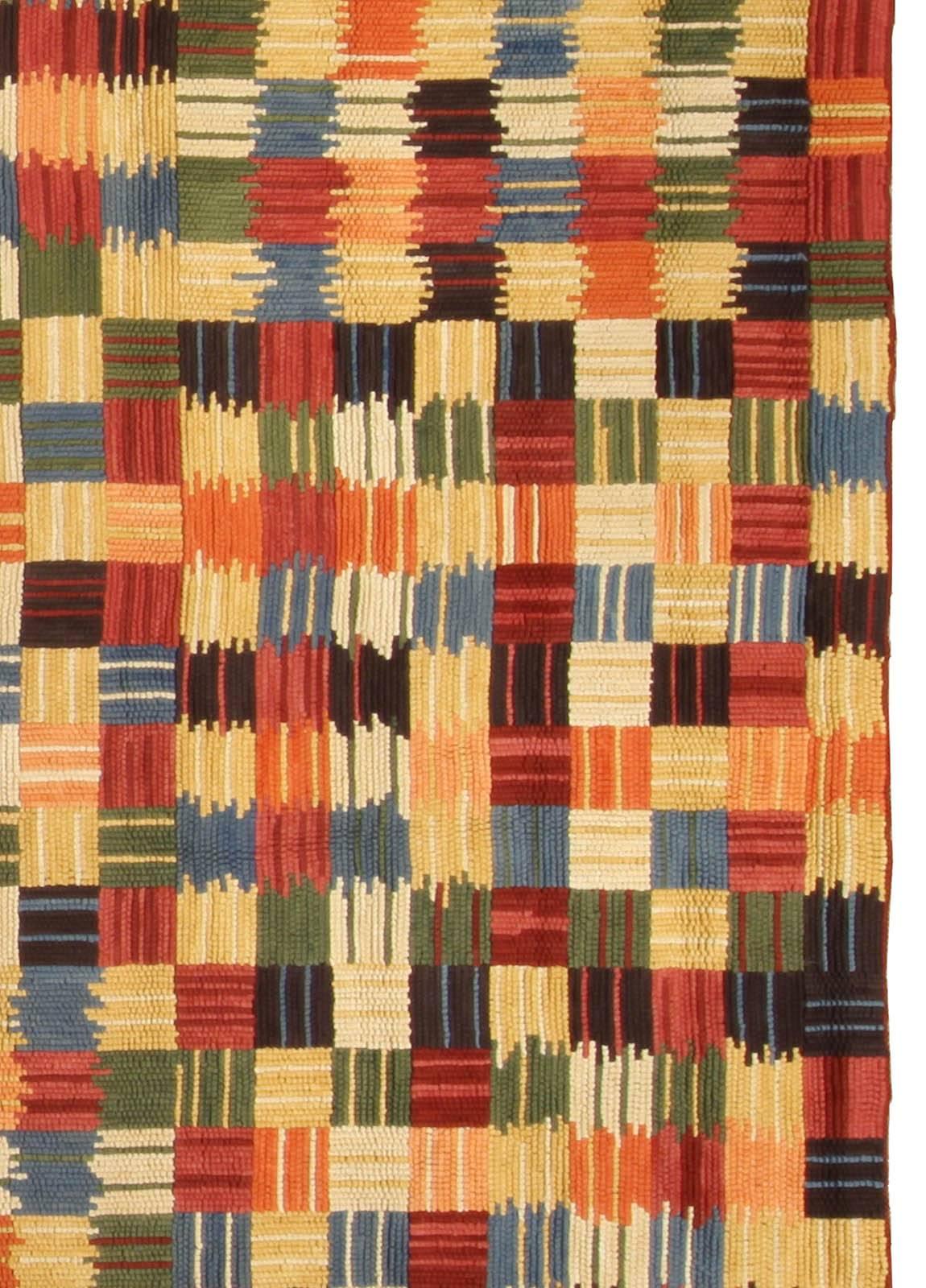 Modern Geometric Design Handmade Cotton Rug by Doris Leslie Blau en Nuevo estado para la venta en New York, NY