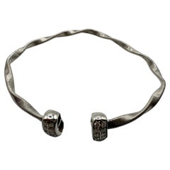 Braccialetto moderno geometrico con diamante mobile in oro bianco 14KT 9,4grammi