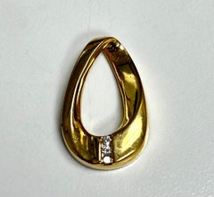 Modern Geometric Diamond Pendant in Yellow Gold
