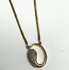 Modern Geometric Diamond Pendant Necklace in Yellow Gold