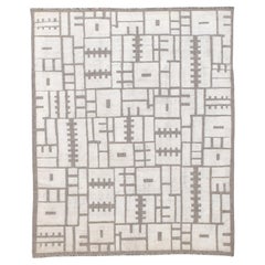 Modern Geometric Distressed Moroccan Designed Wool Rug 8'3''X10'