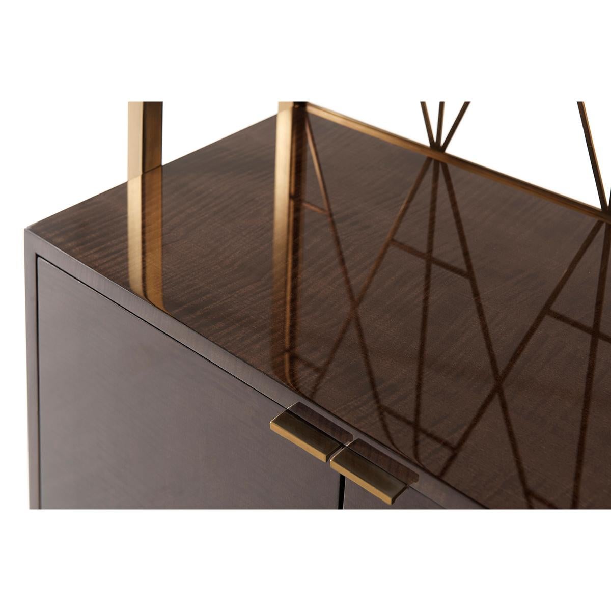 Metal Modern Geometric Etagere Cabinet For Sale
