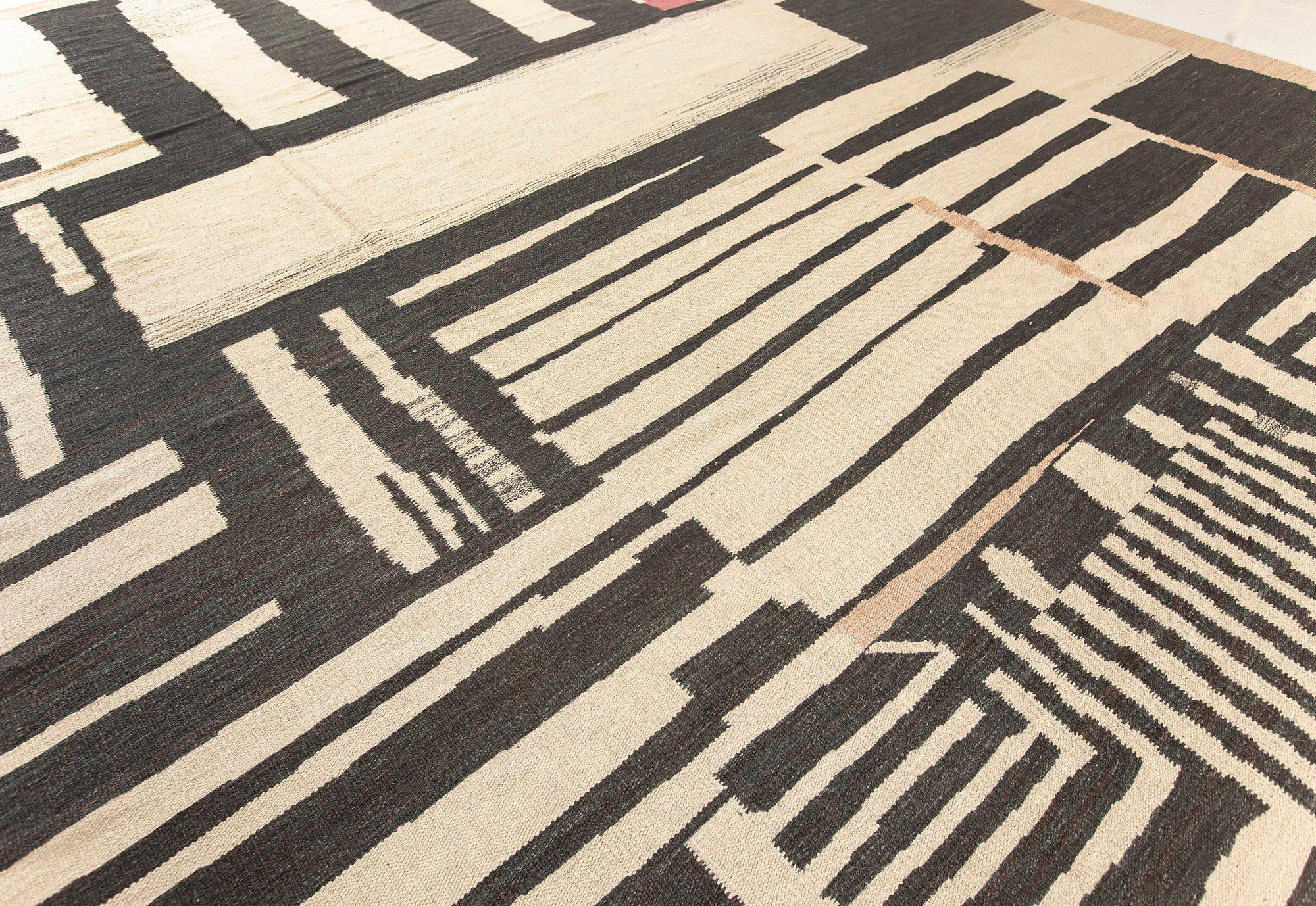 Indiano Tappeto moderno geometrico a trama piatta di Doris Leslie Blau in vendita