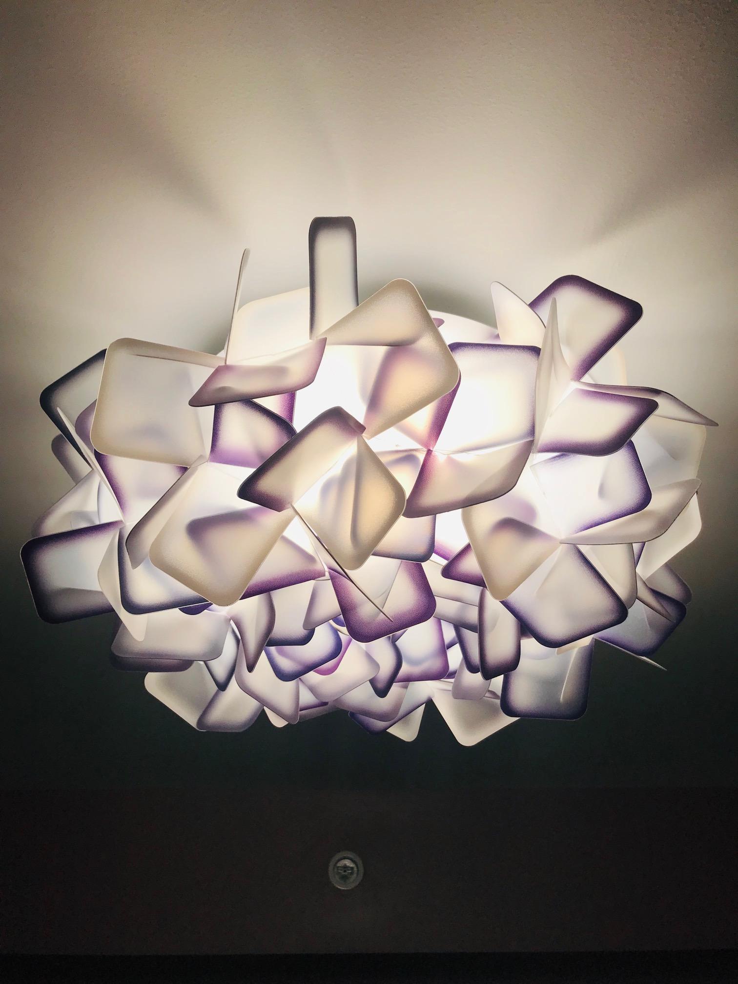 Frosted Modern Geometric Flush Mount Chandelier in Woven Resin Clusters by Slamp