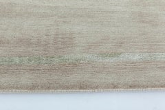 Modern Geometric Greek Key Gray Silk Carpet "Spiralis" by Doris Leslie Blau