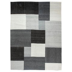 Modern Geometric Grey, White and Black Carpet by Doris Leslie Blau