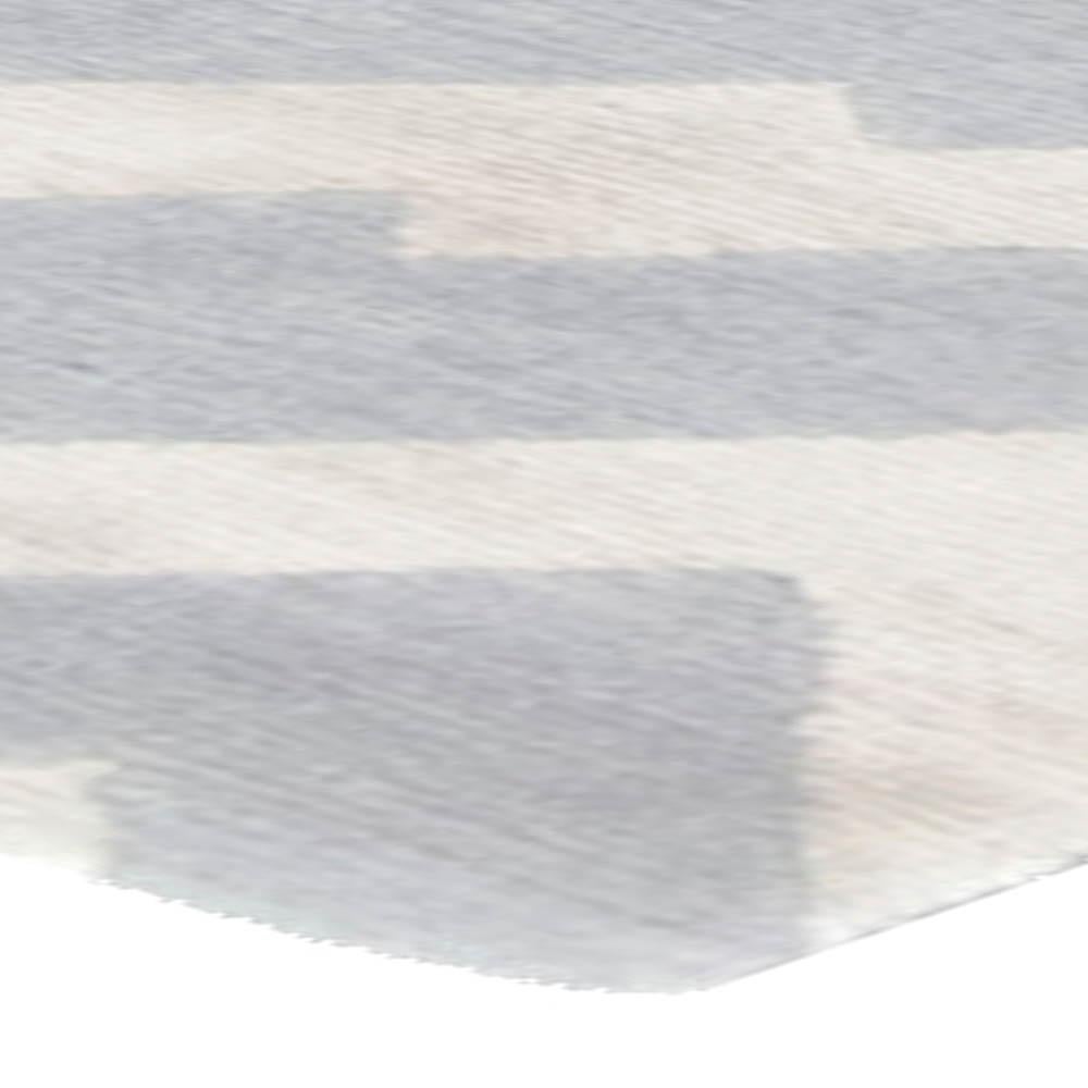 Modern Geometric Hand-Knotted Silk & Wool Runner by Doris Leslie Blau For Sale 1