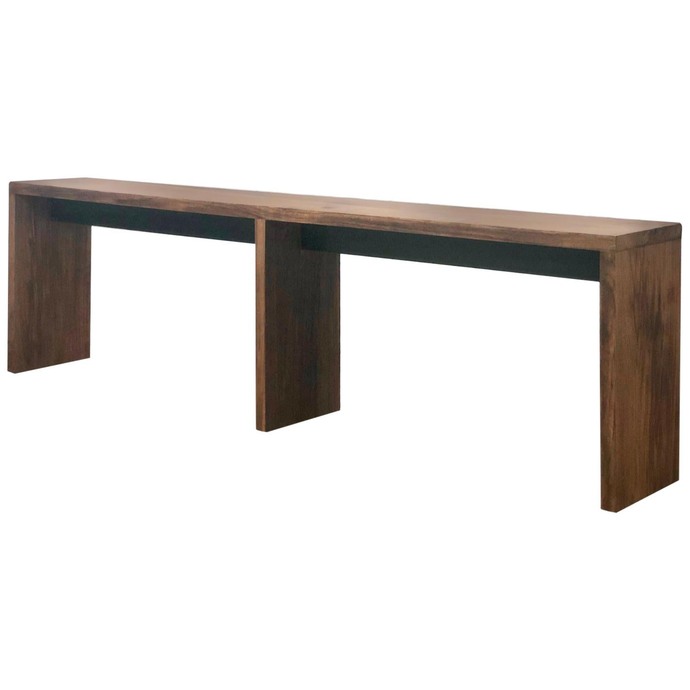 Modern Geometric Handmade Hardwood Walnut Bench