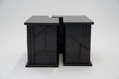 Side/Coffee Table Valley Modern Geometric Handmade Blackened and Waxed Steel