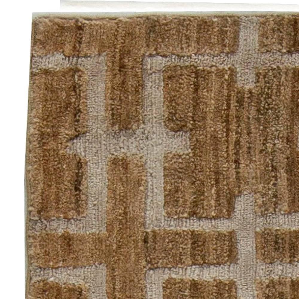 Modern Geometric Harvin Handmade Hemp and Silk Rug by Doris Leslie Blau Moderno en venta