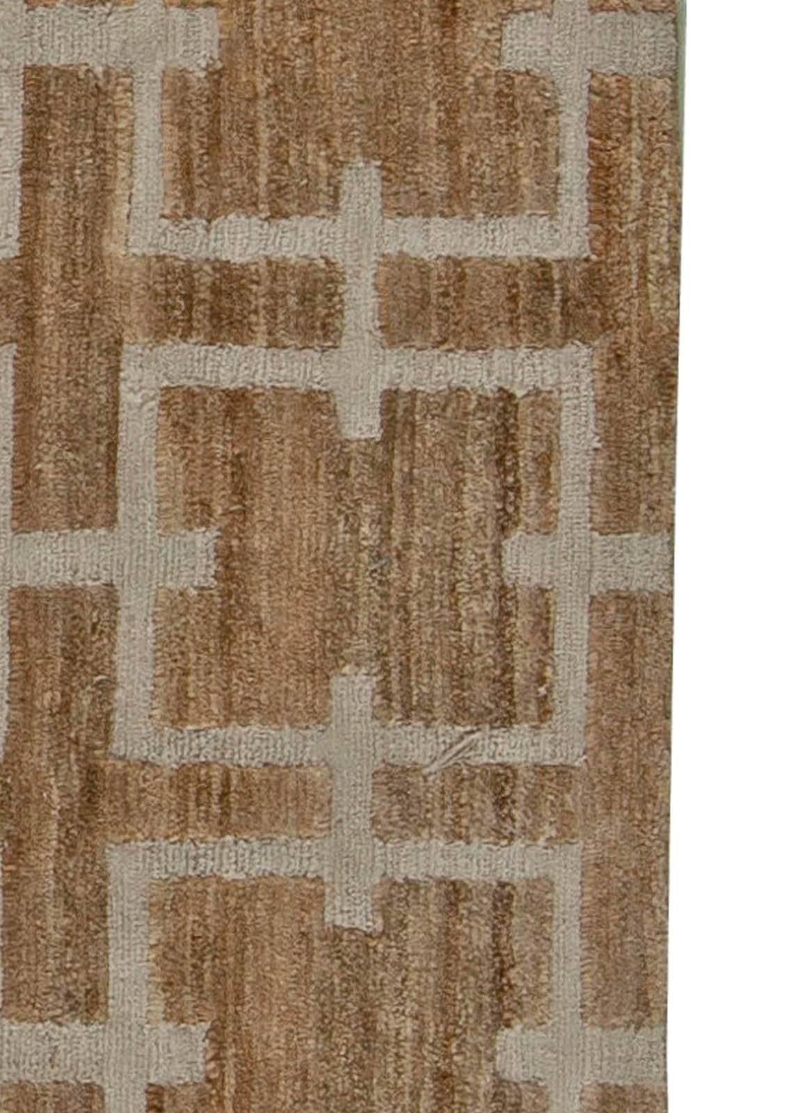 Modern Geometric Harvin Handmade Hemp and Silk Rug by Doris Leslie Blau Anudado a mano en venta
