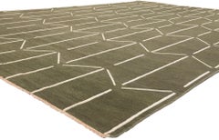 Modern Geometric High-Low Rug, Scandinavian Modern Meets Japanese Zen