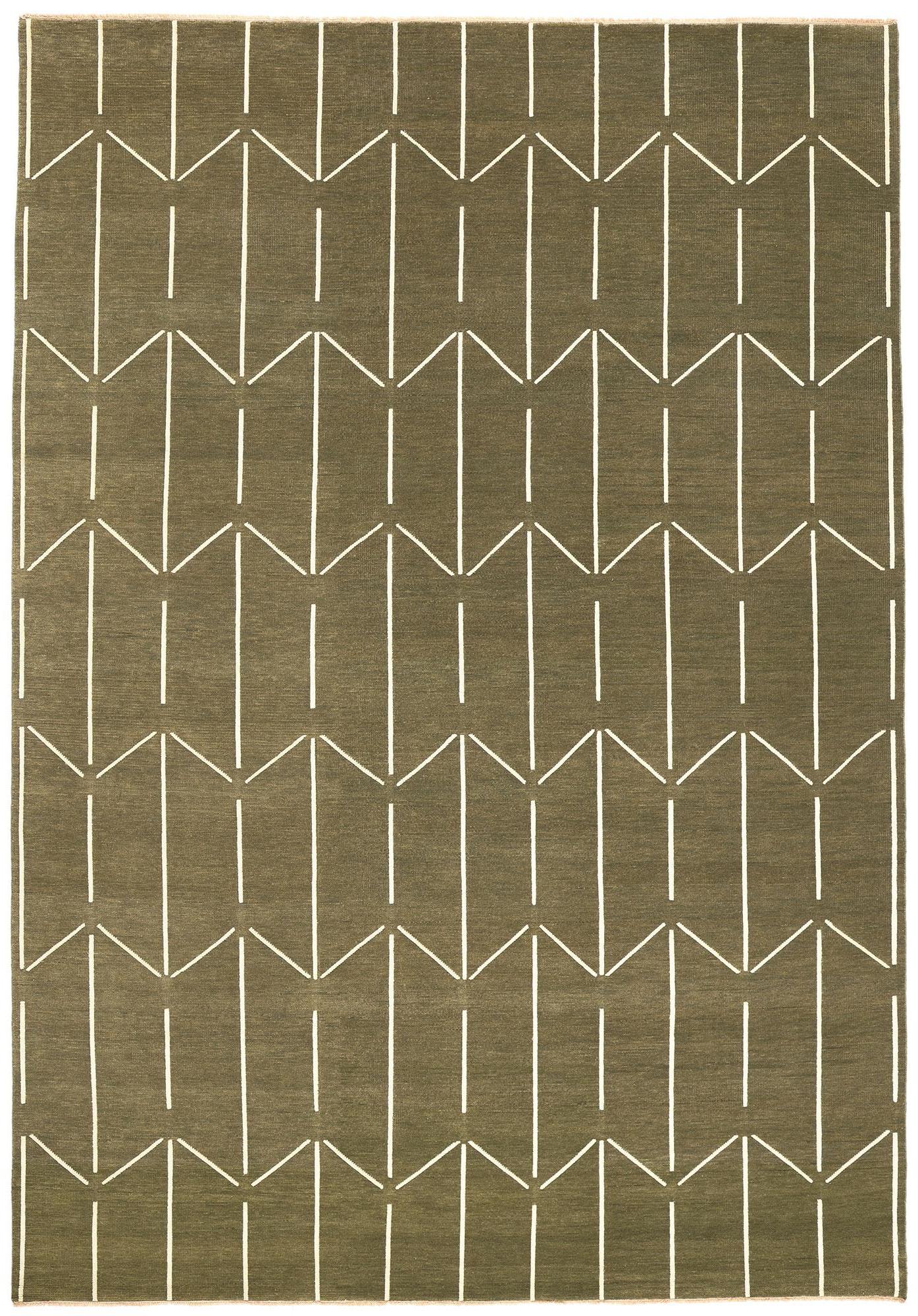 Geometrischer Hochlehner Teppich, skandinavisch-moderner Teppich der Moderne auf japanischem Zen