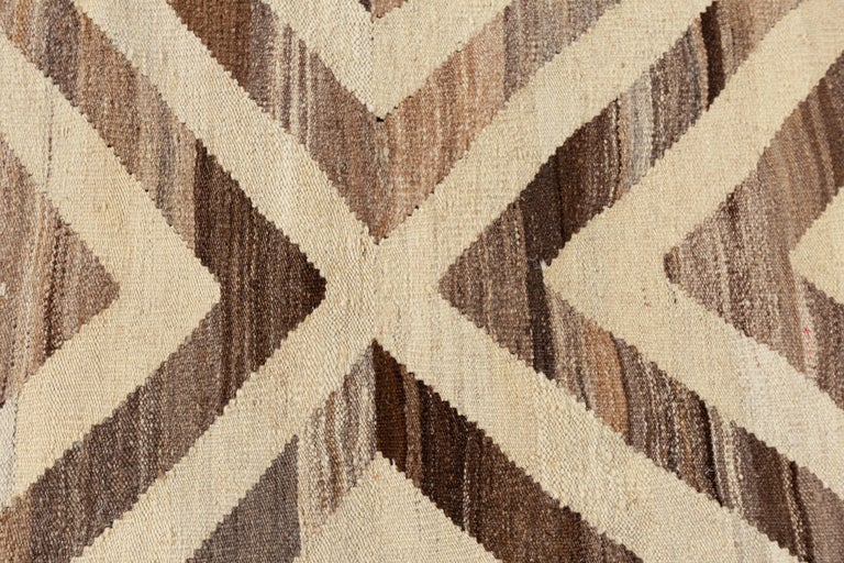 Modern Geometric Kilim Handmade Wool Rug For Sale at 1stDibs