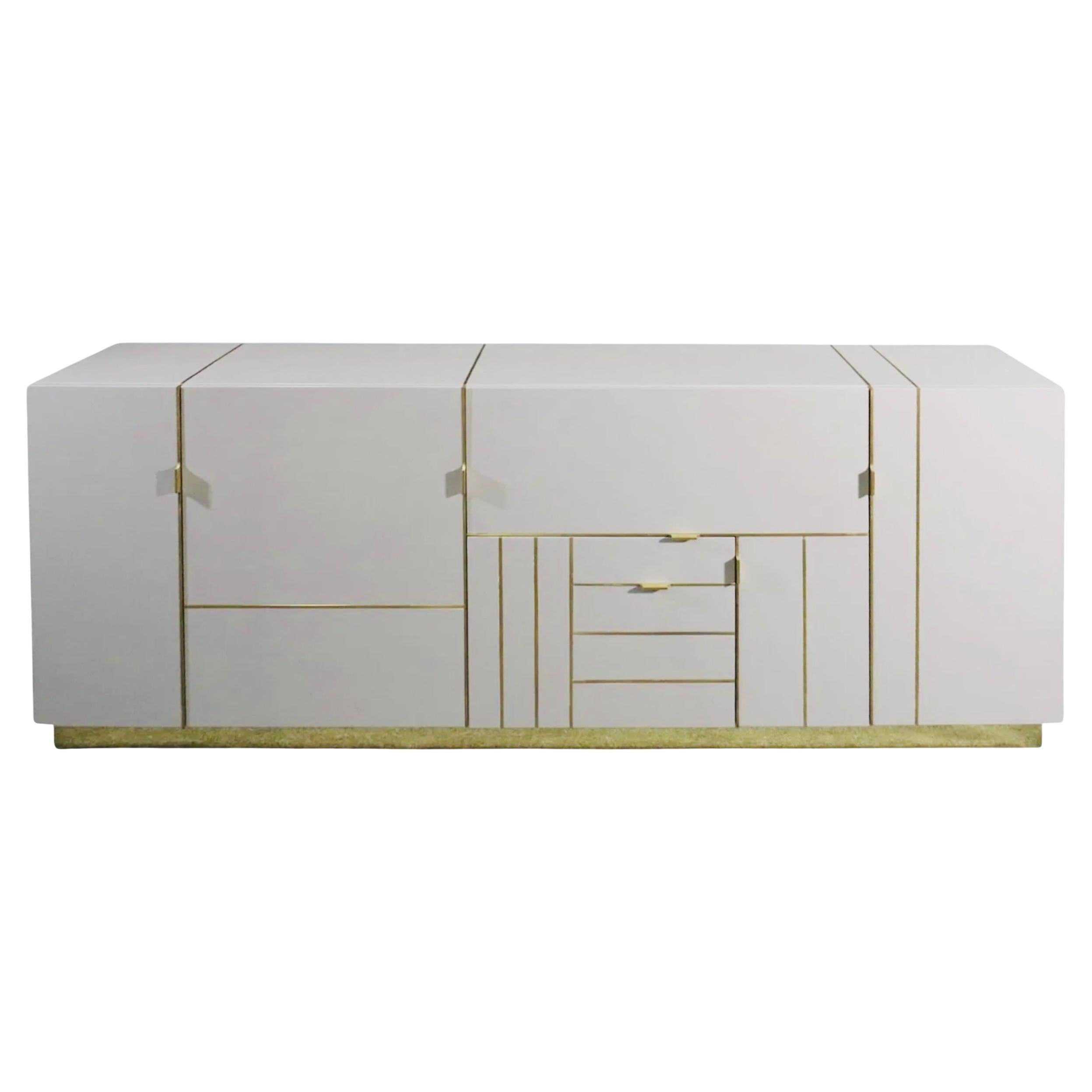Enfilade laqué géométrique moderne en vente