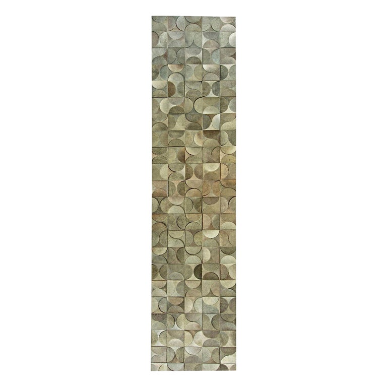 Modern Geometric Leather and Hair Rug by Doris Leslie Blau For Sale at ...