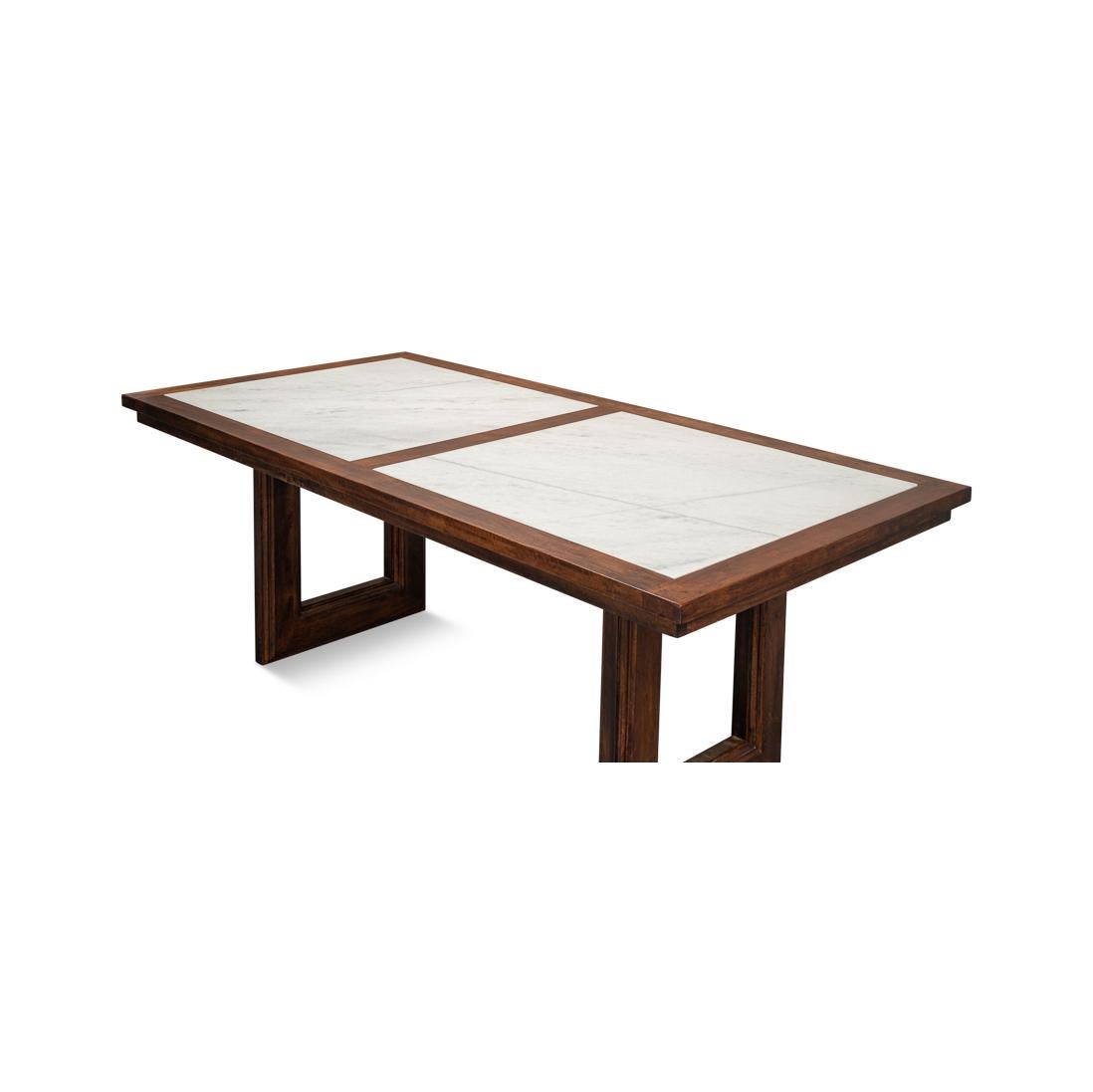 Table de salle à manger The Moderns avec plateau en marbre Neuf - En vente à Westwood, NJ
