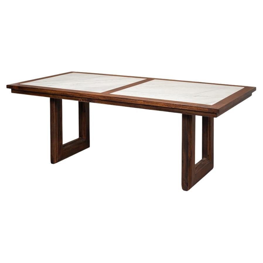 Modern Geometric Marble Top Dining Table