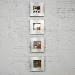 Modern Geometric Mixed Metal Dimensional Wall Sculptures by C Jere Series of 4