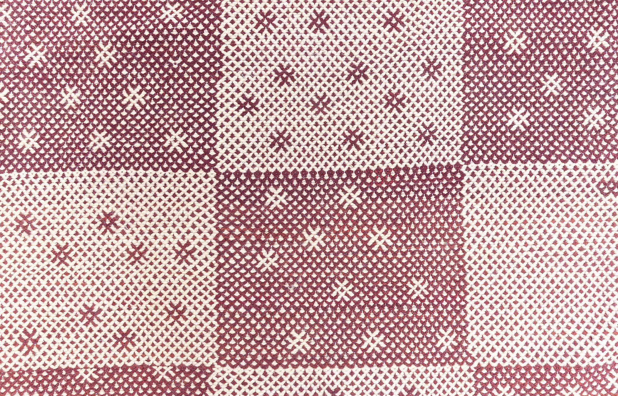 Moderner geometrischer Flachgewebe-Wollteppich im marokkanischen Stil von Doris Leslie Blau
Größe: 6'8