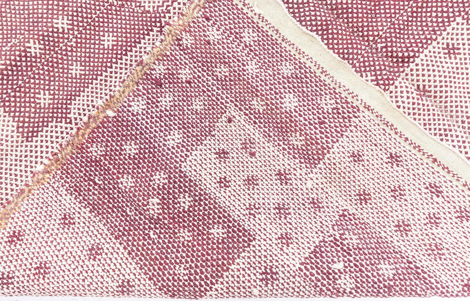 Moderner geometrischer Flachgewebe-Wollteppich im marokkanischen Stil von Doris Leslie Blau (Wolle) im Angebot