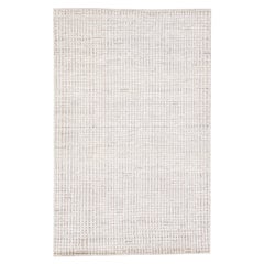Tappeto moderno geometrico in lana stile marocchino con campo avorio di Apadana
