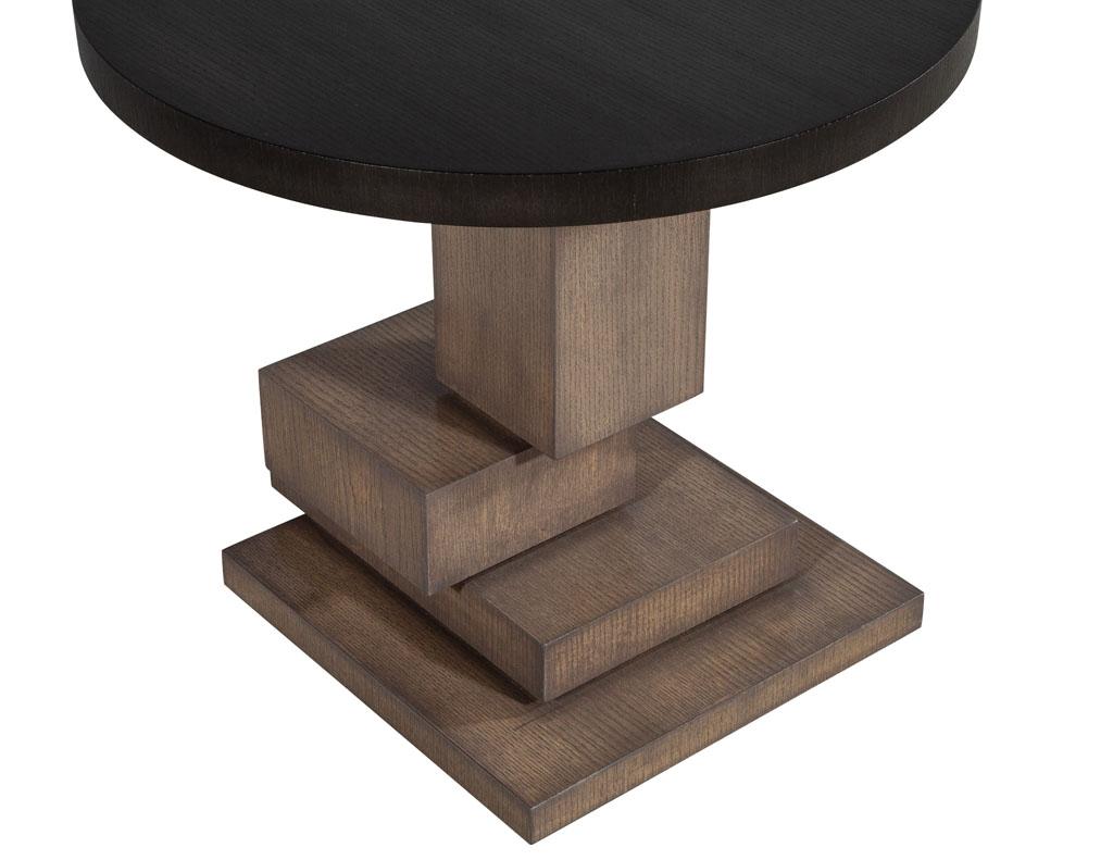 Contemporary Modern Geometric Oak Side Table
