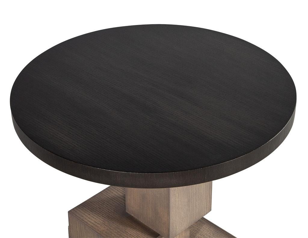 Modern Geometric Oak Side Table 1