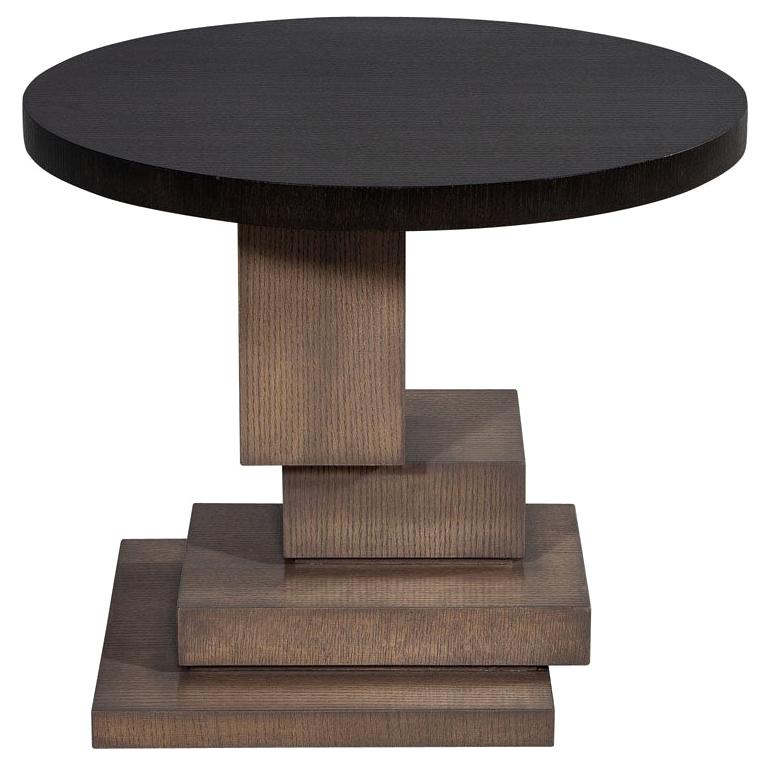 Modern Geometric Oak Side Table