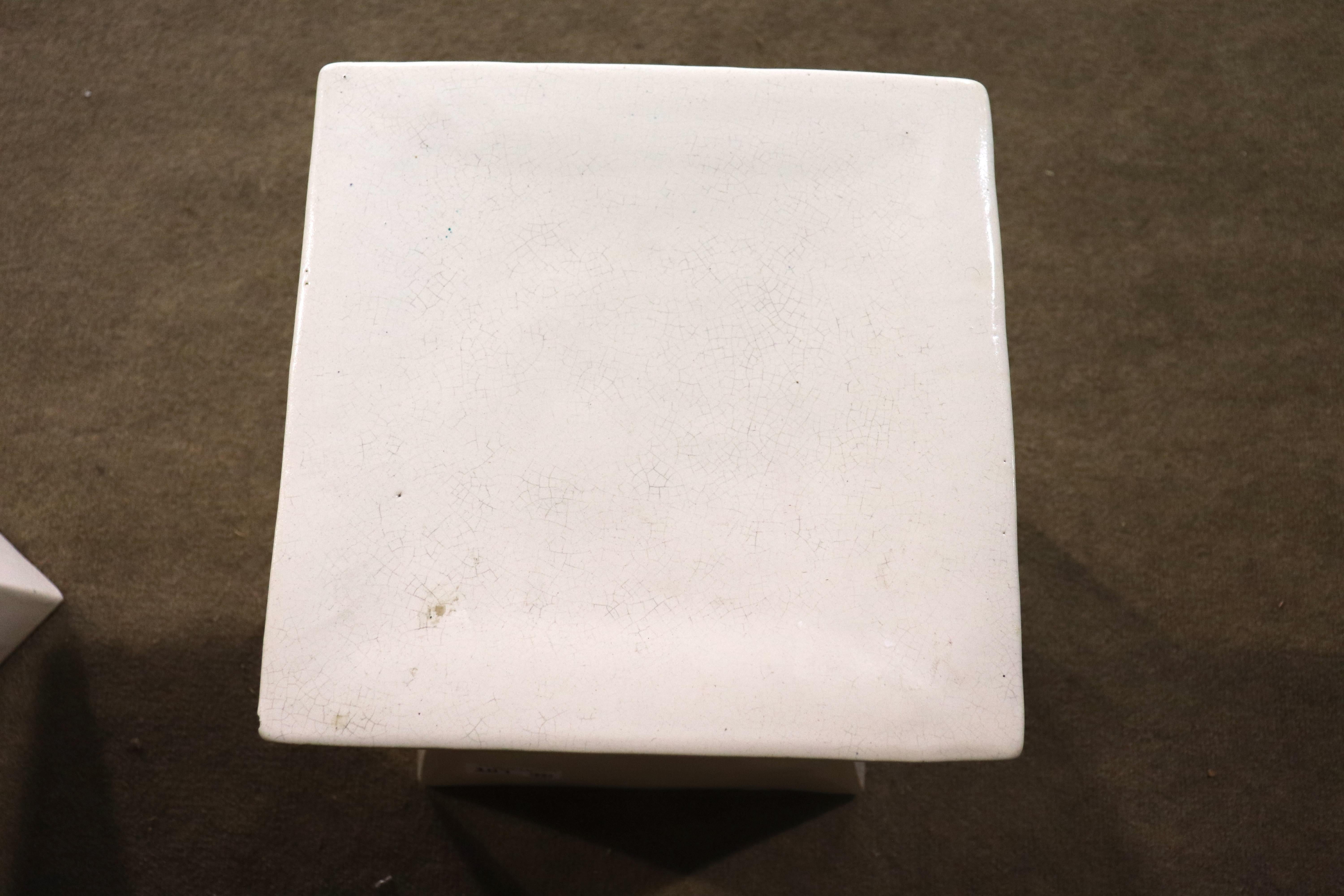Modern Geometric Pottery Pedestals For Sale 3