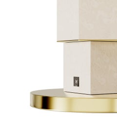 Modern Geometric Round Side Table Memphis Design Style White Oak Gloss