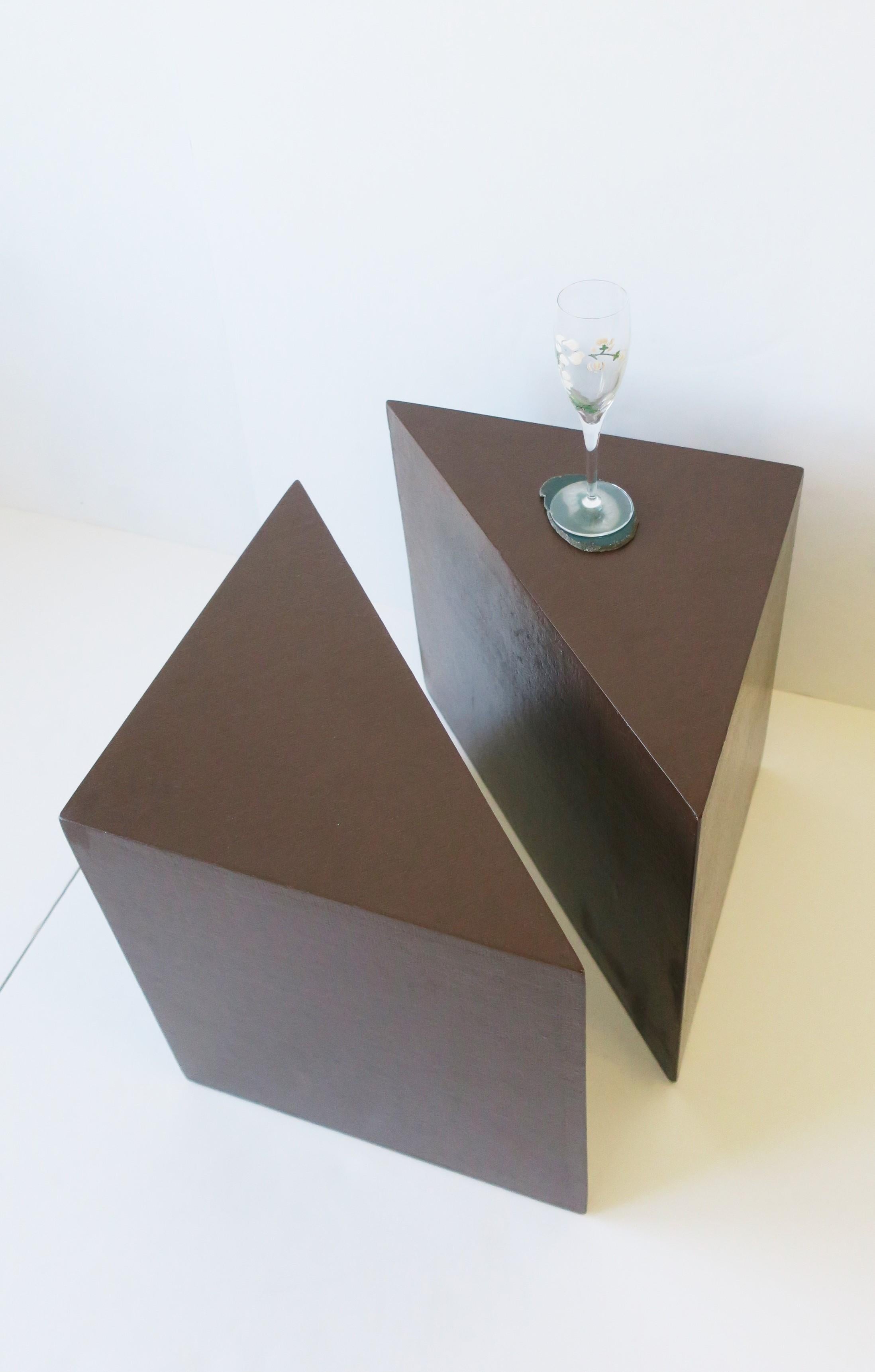 Modern Geometric Square Side Table or Two-Part Drinks Table 4