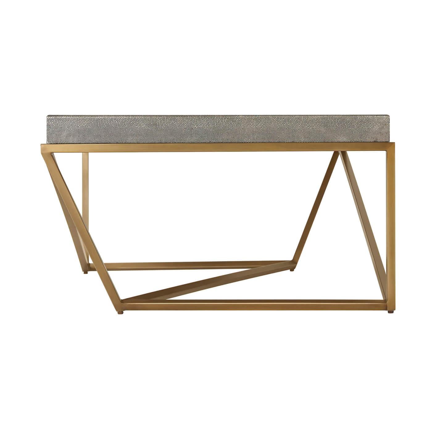 Modern Geometric Tray-Top Coffee Table In New Condition For Sale In Westwood, NJ