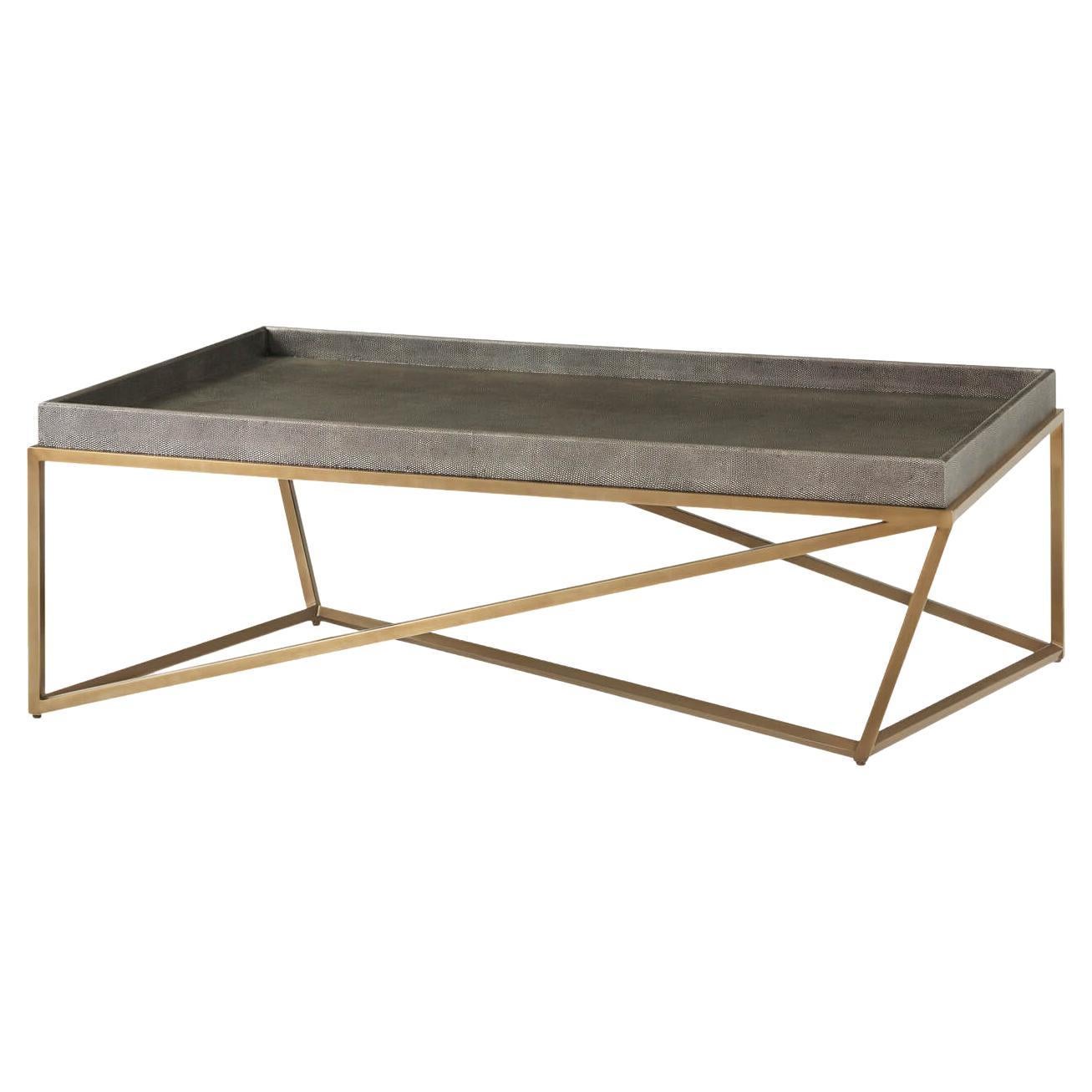 Modern Geometric Tray-Top Coffee Table For Sale