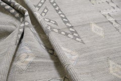 Modern Geometric Tribal Warm Neutral Wool Rug 12x15