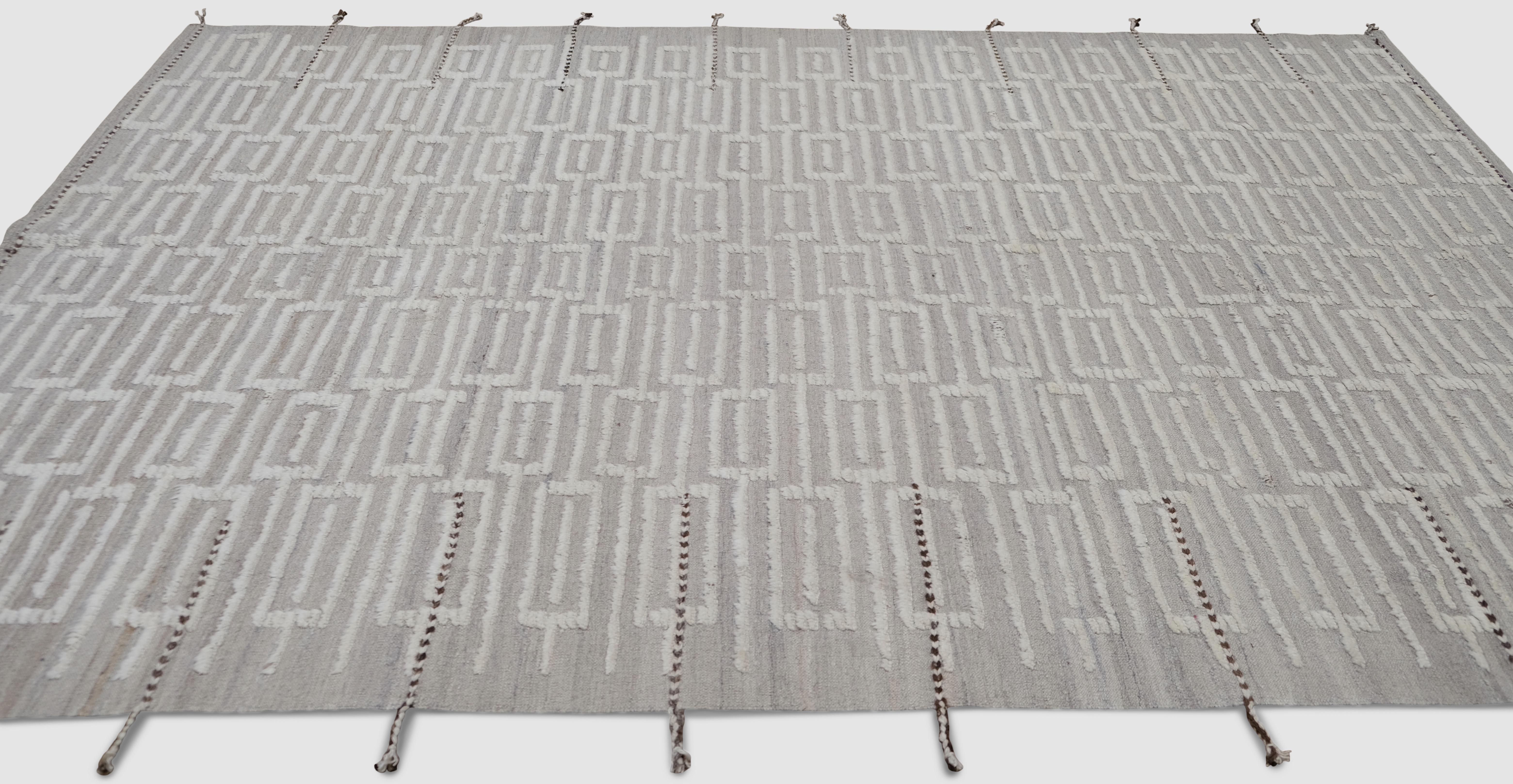 Moderner geometrischer Tulu-Wollteppich 6'8''x9'6'' (Afghanisch) im Angebot