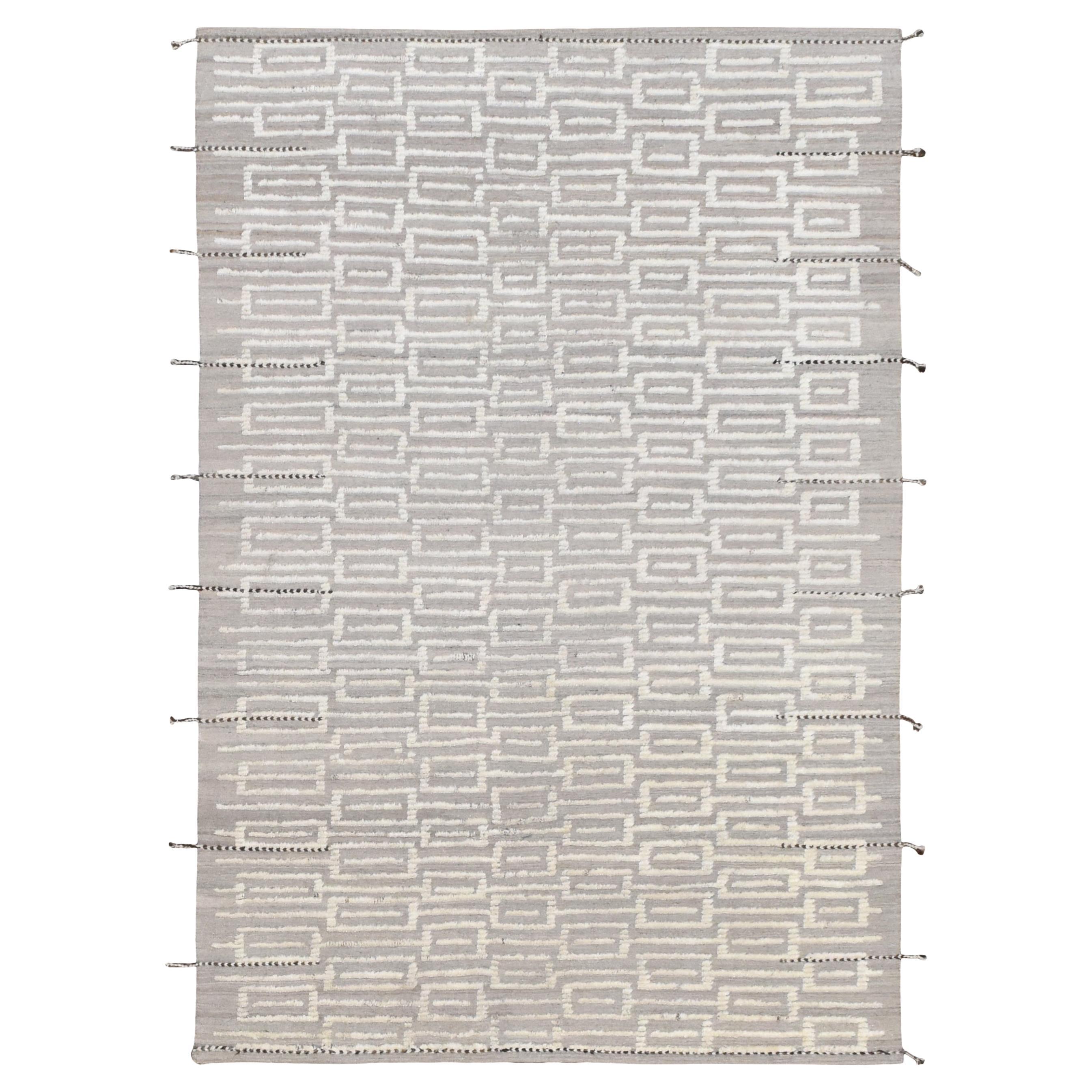 Moderner geometrischer Tulu-Wollteppich 6'8''x9'6''
