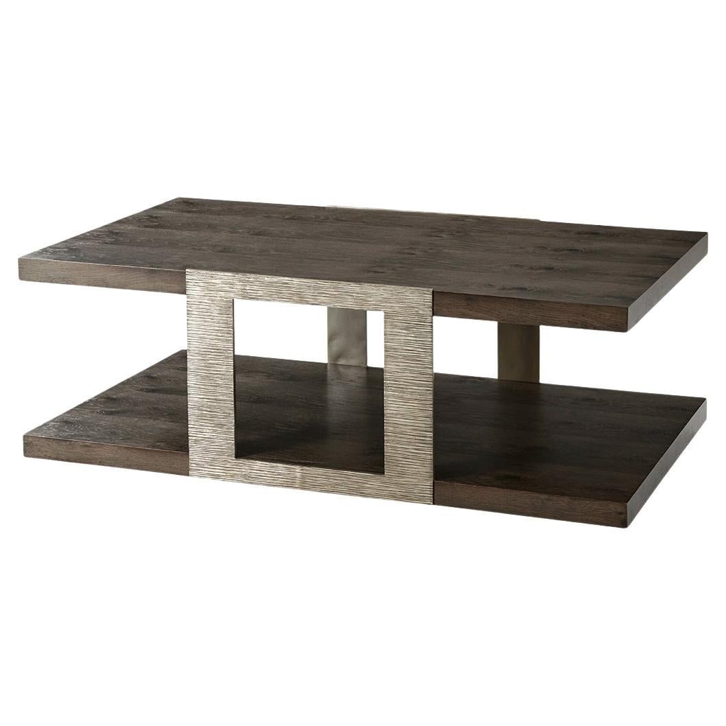 Modern Geometric Two Tier Coffee Table For Sale